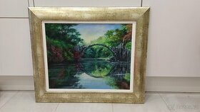 Obraz "Most přes jezero" - originál od malířky Wilhelm Éva - 1