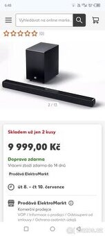 Soundbar  + Subwoofer    JBL Cinema top zvuk
