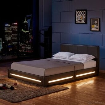 Postel 180x200 s LED podsvícením