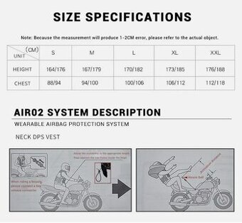 Nová airbagová vesta na motocykl - vel.  XXL