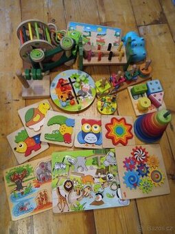 hračky, dřevěné, motorické, emoce pro malé děti