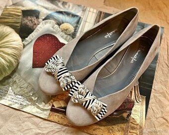 Vintage Dámské Dívčí Balerínky Maciejka šedé 41 NOVÉ