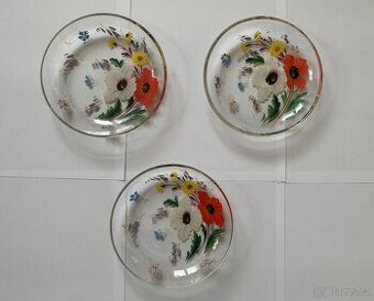 PRODÁM SKLENĚNÉ RUČNĚ MALOVANÉ TALÍŘKY