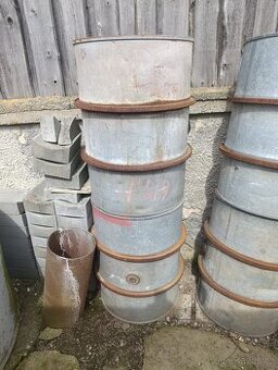 Pozinkované sudy s obručemi - 6ks