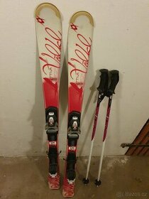 Dívčí sjezdové lyže Volkl 120cm, hůlky 95cm