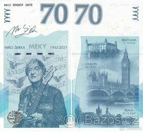 Pamětní výroční bankovka Tribute to MIRO ŽBIRKA 70