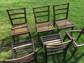 Dřevěné retro židle 5 + 1 kus