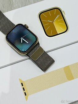 Apple Watch series 9 nerezová ocel gold zlaté zlatá 41mm