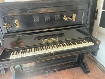 Pianino E. A. Albert & Co., historické, mosazné svícny, funk - 1