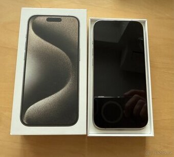 iPhone 15Pro, jako nový, záruka 10/2025, baterie 89%