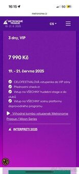 3x Metronome festival vip ( 3denní)