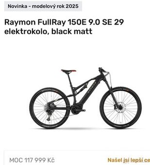 Celoodpružené elektrokolo Raymon 150E 9.0 SE