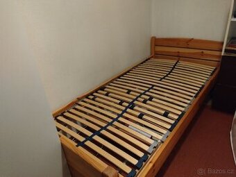 POSTEL MASIV 90X200 + POLOHOVACÍ LAMELOVÝ ROŠT
