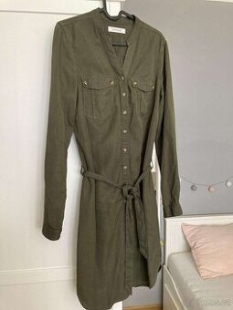 Khaki šaty Promod vel.XS