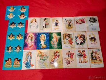 Pohledy 24 ks Andělé, děti atd.  čisté