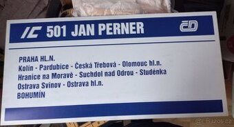 ČD CEDULE,  IC 501 JAN PERNER,retro kol.1990