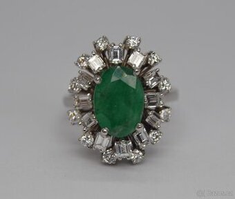 Zlatý prsten se Smaragdem - Beryl přírodní 2.63 ct