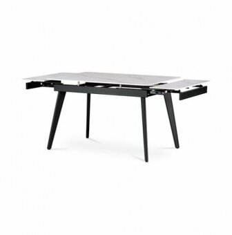 Jídelní stůl rozkládací 120-180x80 cm, keramika šedá, bílá