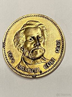 Francouzká pamětní medaile s vyobrazením Samuela Colta