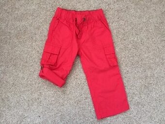 Jako nové plátěné červené kalhoty vel. 86 (12-18 m.)