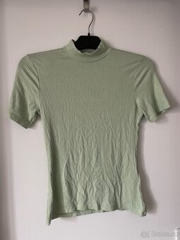 Dámské zelené žebrované tričko