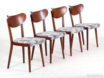 Bukové jíádelní židle TON Banana, 4 ks, TOP stav,