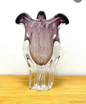 Retro váza hutní sklo