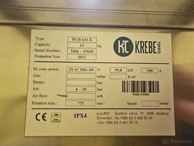 Průmyslová bariérová pračka značky KREBE.