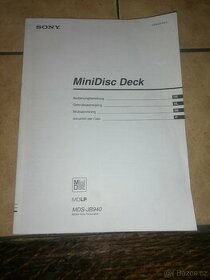 Manual pro obsluhu minidisku MD S-J940 - 1