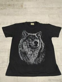 Černé tričko s vlkem - 1