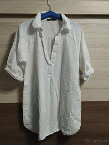 Bílá bavlněná košile/šaty - 1