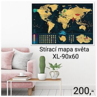 Velká stírací mapa světa