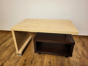 Konferenční stůl, lamino, odstín: jasan/wenge
