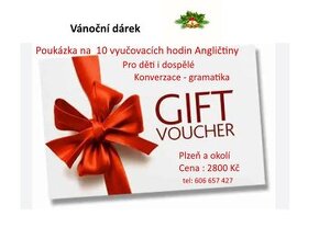 Výuka anglického jazyka + konverzace + dárkové poukazy
