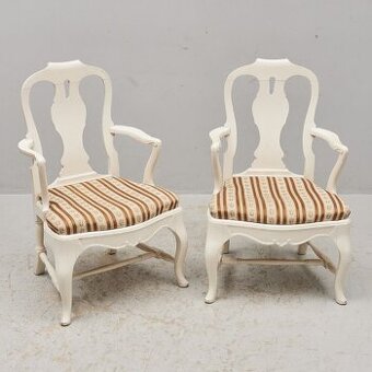 2 x kreslo bile rokoko styl - AKCE