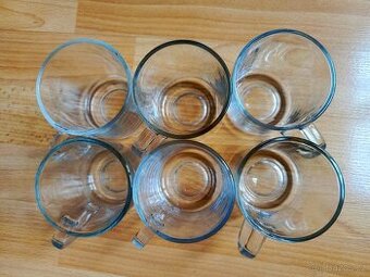 VARNÉ HRNÍČKY S UCHEM - 6 KS - SKLO