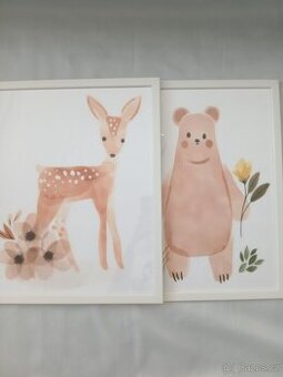 Obrázky v rámu s dětským motivem