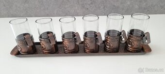 RETRO 2x sada sklenic + váza