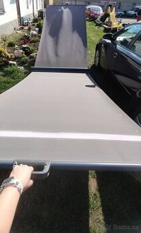 Dvojitá boční markýza šedá 150 x 600 cm