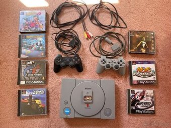 Playstation 1 FAT s čipem+paměťová karta+6 ORIGINÁL HER