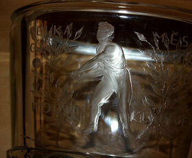 Pohár váza Kutná Hora hod kladivem rok 1930-50 sklo