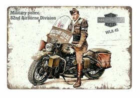 plechová cedule - Harley Davidson WLA 45 - Military Police