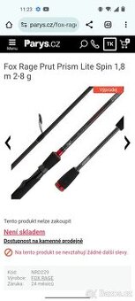 Fox Rage 1,8 m 2-8 g přívlačový prut