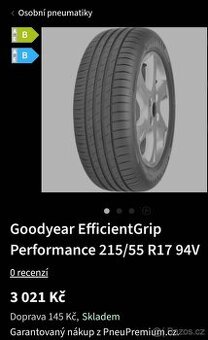 letní pneu GoodYear efficient grip
