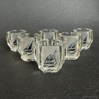 6x starožitný panák 30ml, C. Stolzle Heřmanova huť