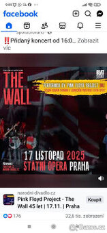 Pink Floyd project The Wall - 2 lístky do 10ř přízemí, 16:00