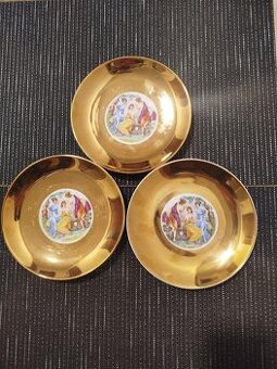 Tři Grácie: talíře dezertní zlacené, porcelán - H&C Chodov