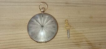 Kapesní, 18 k zlaté, bicí, špindlovky na klíček - hodinky