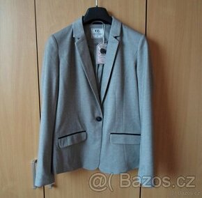 Elegantní dámské šedé sako sáčko - M, L, 40 - 1
