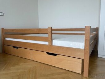 Postel pro dítě 140cm x 200cm z masivního buku